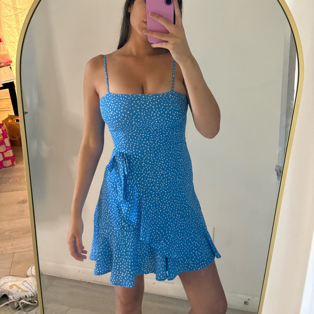 City Studio Blue and White Mini Dress